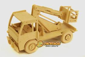 Quebra-Cabeça 3D CAMINHÃO COM ELEVADOR 70 peças em MDF - DINOBRINQUE
