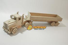 Quebra-Cabeça 3D CAMINHÃO TRUCK COM CARROCERIA 87 peças em MDF - DINOBRINQUE