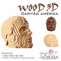 Quebra Cabeça 3D Capitão América Decoração Ornamento Enfeite