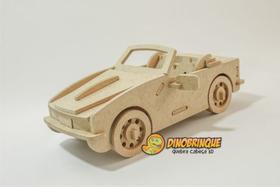 Quebra-Cabeça 3D CARRO CONVERSÍVEL 46 peças em MDF - DINOBRINQUE