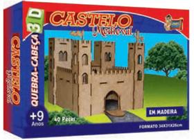 Quebra-Cabeça 3D Castelo Medieval 40 Peças em Madeira 34 x 31 x 26 cm Ref. 3974