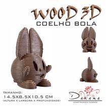 Quebra Cabeça 3D Coelho Bola Decoração Ornamento Enfeite Quebra Cabeça 3D Coelho Bola Decoração Ornamento Enfeite