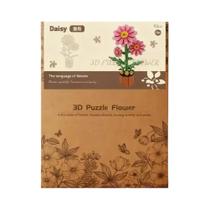 Quebra-Cabeça 3D De Madeira Com Flores, Kit De Artesanato DIY, Blocos De Construção De Flores