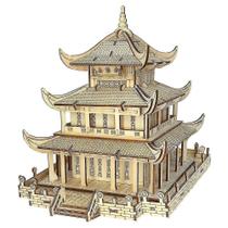 Quebra-cabeça 3D de madeira em estilo chinês modelo temático Yueyang Tower