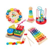 Quebra-Cabeça 3D de Madeira Montessori - Brinquedo Educativo para Bebês