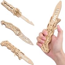 Quebra-cabeça 3D de Madeira UPLIKE Kit de 3 em 1 de Facas 134 peças para adultos Quebra-cabeça 3D de Madeira UPLIKE Kit de 3 em 1 de Facas 134 peças para adultos