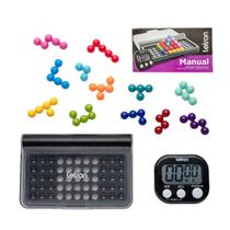 Quebra-Cabeça 3D Desafios Lógica Letron 120 Desafios Estojo e Cronômetro Brinquedo Educativo Ind