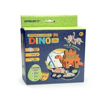 Quebra-cabeça 3D Dino Para Colorir Leo&Leo