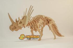 Quebra-Cabeça 3D DINOSSAURO ESTIRACOSSAURO 41 peças em MDF - DINOBRINQUE