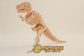 Quebra-Cabeça 3D DINOSSAURO TIRANOSSAURO REX Edição Especial de 60cm 28 peças em MDF - DINOBRINQUE