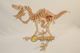 Quebra-Cabeça 3D DINOSSAURO VELOCIRAPTOR 47 peças em MDF - DINOBRINQUE