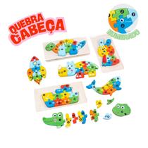 Quebra Cabeça 3D em Madeira Numerado e Colorido Brinquedo Educativo Montessori para Bebês e Crianças Pequenas Quebra Cabeça 3D em Madeira Numerado e Colorido Brinquedo Educativo Montessori para Bebês e Crianças Pequenas