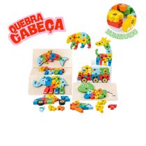 Quebra Cabeça 3D em Madeira Numerado e Colorido Brinquedo Educativo Montessori para Bebês e Crianças Pequenas Quebra Cabeça 3D em Madeira Numerado e Colorido Brinquedo Educativo Montessori para Bebês e Crianças Pequenas