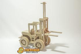 Quebra-Cabeça 3D EMPILHADEIRA 56 peças em MDF - DINOBRINQUE