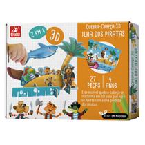 Quebra Cabeça 3D Ilha Dos Piratas 27 Peças Feito em Madeira