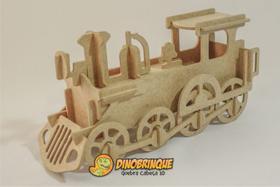 Quebra-Cabeça 3D LOCOMOTIVA MARIA FUMAÇA 32 peças em MDF - DINOBRINQUE