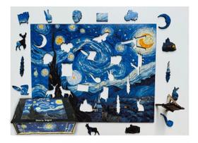 Quebra-cabeça 3d Madeira Noite Estrelada Van Gogh