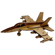 Quebra-Cabeça 3D Miniatura Colecionável Avião Caça F-14 em MDF ARTE