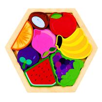 Quebra-Cabeça 3D Montessori de Madeira Brinquedo Educativo Infantil Encaixe 8 Modelos