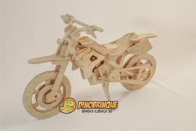 Quebra-Cabeça 3D MOTO CROSS 55 peças em MDF - DINOBRINQUE