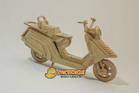 Quebra-Cabeça 3D MOTO SCOOTER 97 peças em MDF - DINOBRINQUE