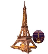 Quebra-cabeça 3D ROBOTIME Noite da Torre Eiffel com luz LED