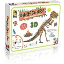 Quebra cabeça 3d tiranossauro 55 pçs madeira + kit pintura