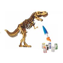 Quebra-cabeça 3D Tiranossauro + Kit Pintura - BATE BUMBO