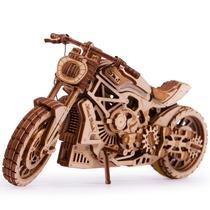 Quebra-cabeça 3D: truque de madeira para motocicleta com motor de elástico Quebra-cabeça 3D: truque de madeira para motocicleta com motor de elástico