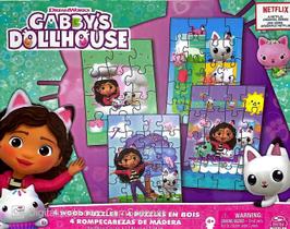 Quebra-Cabeça - 4 em 1 Madeira - Gabbys Dollhouse - 4540