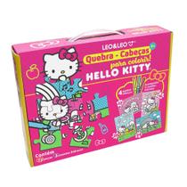 Quebra-Cabeça 4 em 1 para colorir Hello Kitty - Kit c/ 72 Peças e 3 Hidrocor Leonora - 91716