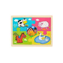 Quebra Cabeça 5 Peças Monte a Cena Animais da Fazenda - Dican Quebra Cabeça 5 Peças Monte a Cena Animais da Fazenda - Dican