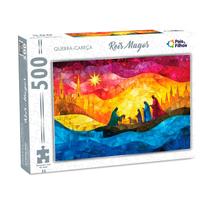 Quebra cabeça 500 peças colorido puzzle tema reis magos