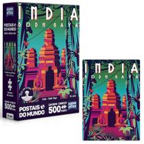 Quebra-Cabeça 500 Peças India Postais do Mundo Game Office Toyster