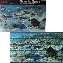 Quebra-cabeça 500 peças jogsaw puzzle vilarejo neve