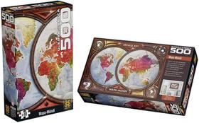 Quebra-Cabeça - 500 Peças - Mapa Mundi - Grow - 4920