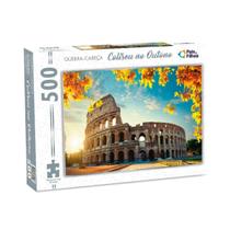 Quebra Cabeça 500 Peças Paisagem Coliseu no Outono Roma +7 Anos Pais e Filhos