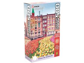 Quebra-cabeça 500 Peças Paisagem - Puzzles Adultos Flores de Amsterdã - Grow