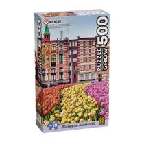 Quebra-cabeça 500 Peças Paisagem - Puzzles Adultos Flores de Amsterdã