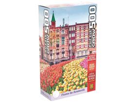 Quebra-cabeça 500 Peças Paisagem - Puzzles Adultos Flores de Amsterdã - Grow