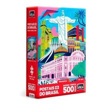 Quebra - Cabeça 500 peças - Postais do Brasil - Monumentos -