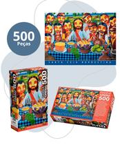 Quebra Cabeça 500 Peças Santa Ceia Nordestina Grow Arte Eduardo Lima