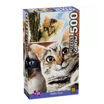 Quebra Cabeça 500 Peças Selfie Cats Grow 04397 Quebra Cabeça 500 Peças Selfie Cats Grow 04397