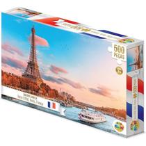 Quebra Cabeça 500 Peças Torre Eiffel Paris França 72x52 Cm Quebra Cabeça 500 Peças Torre Eiffel Paris França 72x52 Cm