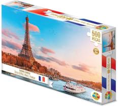 Quebra cabeça 500 peças Torre Eiffel Paris França - GGB BRINQUEDOS
