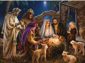 Quebra Cabeça 500pcs Noite de Luz Família Sagrada Natal Grow