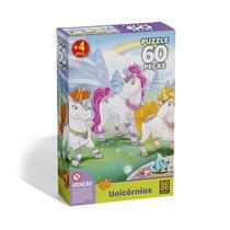 Quebra-Cabeça 60 Peças Unicórnios Grow