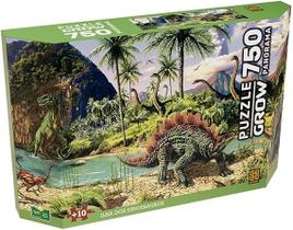 Quebra cabeça 750 peças Panorama Ilha dos Dinossauros Grow