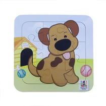 Quebra-Cabeça 9 Peças Cachorro em Madeira