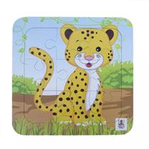 Quebra-Cabeça 9 Peças Onça em Madeira